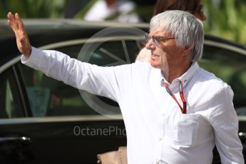 World © Octane Photographic Ltd. Bernie Ecclestone arrives to circuit. Saturday 26th November 2016, F1 Abu Dhabi GP - Paddock, Yas Marina circuit, Abu Dhabi. Digital Ref : 1764LB1D9486