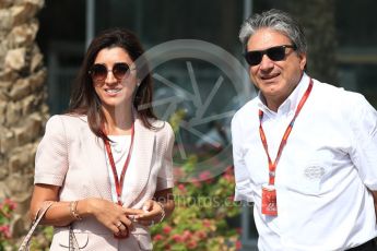 World © Octane Photographic Ltd. Bernie Ecclestone wife Fabiana Flosi. Saturday 26th November 2016, F1 Abu Dhabi GP - Paddock, Yas Marina circuit, Abu Dhabi. Digital Ref : 1764LB1D9518