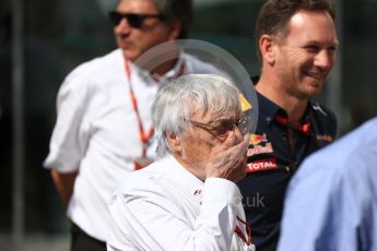 World © Octane Photographic Ltd. Bernie Ecclestone and Christian Horner - Red Bull Racing. Saturday 26th November 2016, F1 Abu Dhabi GP - Paddock, Yas Marina circuit, Abu Dhabi. Digital Ref : 1764LB1D9568