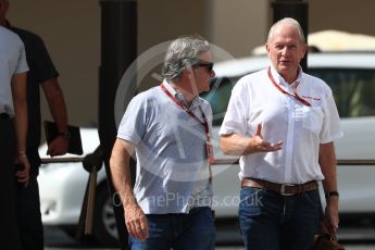 World © Octane Photographic Ltd. Helmut Marko - advisor to the Red Bull Racing and Carlos Sainz Sr. Saturday 26th November 2016, F1 Abu Dhabi GP - Paddock, Yas Marina circuit, Abu Dhabi. Digital Ref : 1764LB1D9624