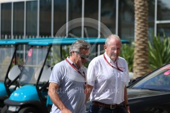 World © Octane Photographic Ltd. Helmut Marko - advisor to the Red Bull Racing and Carlos Sainz Sr. Saturday 26th November 2016, F1 Abu Dhabi GP - Paddock, Yas Marina circuit, Abu Dhabi. Digital Ref : 1764LB1D9658