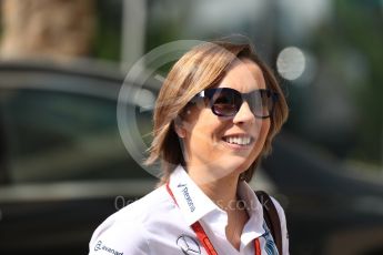 World © Octane Photographic Ltd. Claire Williams - deputy team principal of the Williams Formula One racing team. Saturday 26th November 2016, F1 Abu Dhabi GP - Paddock, Yas Marina circuit, Abu Dhabi. Digital Ref : 1764LB1D9679