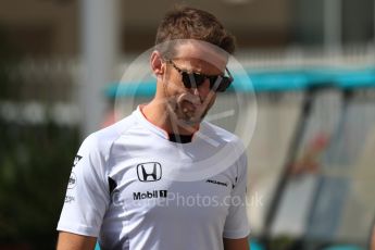 World © Octane Photographic Ltd. McLaren Honda MP4-31 – Jenson Button. Saturday 26th November 2016, F1 Abu Dhabi GP - Paddock, Yas Marina circuit, Abu Dhabi. Digital Ref : 1764LB1D9760