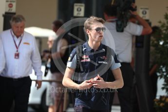 World © Octane Photographic Ltd. Scuderia Toro Rosso STR11 – Daniil Kvyat. Saturday 26th November 2016, F1 Abu Dhabi GP - Paddock, Yas Marina circuit, Abu Dhabi. Digital Ref : 1764LB1D9779