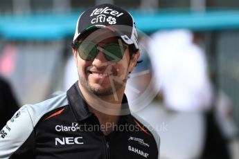 World © Octane Photographic Ltd. Sahara Force India VJM09 - Sergio Perez. Saturday 26th November 2016, F1 Abu Dhabi GP - Paddock, Yas Marina circuit, Abu Dhabi. Digital Ref : 1764LB1D9865