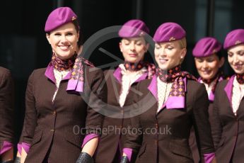 World © Octane Photographic Ltd. Etihad grid girls. Saturday 26th November 2016, F1 Abu Dhabi GP - Paddock, Yas Marina circuit, Abu Dhabi. Digital Ref : 1764LB1D9945