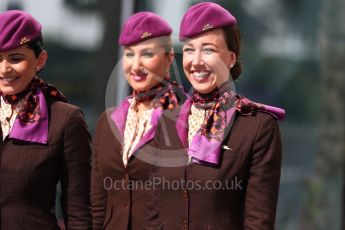 World © Octane Photographic Ltd. Etihad grid girls. Saturday 26th November 2016, F1 Abu Dhabi GP - Paddock, Yas Marina circuit, Abu Dhabi. Digital Ref : 1764LB1D9953