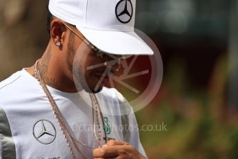 World © Octane Photographic Ltd. Mercedes AMG Petronas – Lewis Hamilton. Saturday 26th November 2016, F1 Abu Dhabi GP - Paddock. Yas Marina circuit, Abu Dhabi. Digital Ref : 1764LB1D9986