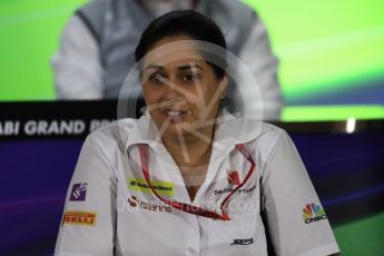 World © Octane Photographic Ltd. F1 GP FIA Personnel Press Conference, Yas Marina circuit, Abu Dhabi. Friday 25th November 2016. Monisha Kaltenborn – Team Principal Sauber F1 Team. Digital Ref :