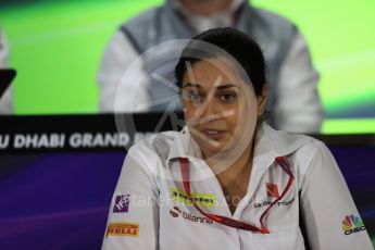 World © Octane Photographic Ltd. F1 GP FIA Personnel Press Conference, Yas Marina circuit, Abu Dhabi. Friday 25th November 2016. Monisha Kaltenborn – Team Principal Sauber F1 Team. Digital Ref :