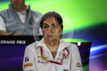 World © Octane Photographic Ltd. F1 GP FIA Personnel Press Conference, Yas Marina circuit, Abu Dhabi. Friday 25th November 2016. Monisha Kaltenborn – Team Principal Sauber F1 Team. Digital Ref :