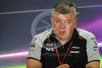 World © Octane Photographic Ltd. F1 GP FIA Personnel Press Conference, Yas Marina circuit, Abu Dhabi. Friday 25th November 2016. Otmar Szafnauer – COO (Chief Operating Officer) Sahara Force India. Digital Ref :