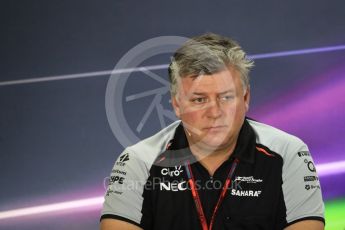 World © Octane Photographic Ltd. F1 GP FIA Personnel Press Conference, Yas Marina circuit, Abu Dhabi. Friday 25th November 2016. Otmar Szafnauer – COO (Chief Operating Officer) Sahara Force India. Digital Ref :