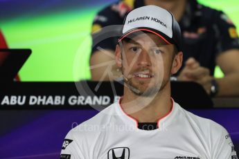 World © Octane Photographic Ltd. F1 FIA Driver Press Conference part1, Yas Marina circuit, Abu Dhabi. Thursday 24th November 2016. McLaren Honda – Jenson Button . Digital Ref :