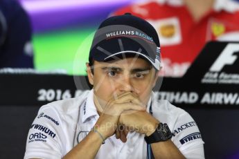 World © Octane Photographic Ltd. F1 FIA Driver Press Conference part1, Yas Marina circuit, Abu Dhabi. Thursday 24th November 2016. Williams Martini Racing – Felipe Massa. Digital Ref :