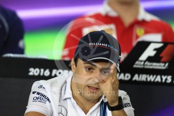 World © Octane Photographic Ltd. F1 FIA Driver Press Conference part1, Yas Marina circuit, Abu Dhabi. Thursday 24th November 2016. Williams Martini Racing – Felipe Massa. Digital Ref :