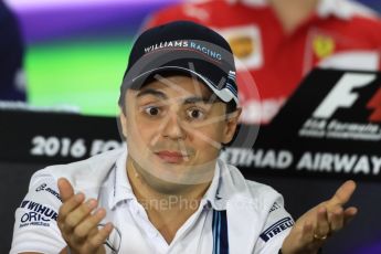 World © Octane Photographic Ltd. F1 FIA Driver Press Conference part1, Yas Marina circuit, Abu Dhabi. Thursday 24th November 2016. Williams Martini Racing – Felipe Massa. Digital Ref :