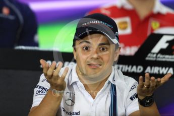 World © Octane Photographic Ltd. F1 FIA Driver Press Conference part1, Yas Marina circuit, Abu Dhabi. Thursday 24th November 2016. Williams Martini Racing – Felipe Massa. Digital Ref :