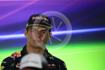 World © Octane Photographic Ltd. F1 FIA Driver Press Conference part1, Yas Marina circuit, Abu Dhabi. Thursday 24th November 2016. Red Bull Racing – Max Verstappen. Digital Ref :