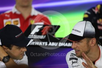 World © Octane Photographic Ltd. F1 FIA Driver Press Conference part1, Yas Marina circuit, Abu Dhabi. Thursday 24th November 2016. McLaren Honda – Jenson Button and Williams Martini Racing – Felipe Massa. . Digital Ref :