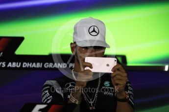 World © Octane Photographic Ltd. F1 FIA Driver Press Conference part2, Yas Marina circuit, Abu Dhabi. Thursday 24th November 2016. Mercedes AMG Petronas – Lewis Hamilton. Digital Ref :