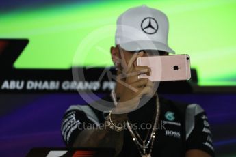 World © Octane Photographic Ltd. F1 FIA Driver Press Conference part2, Yas Marina circuit, Abu Dhabi. Thursday 24th November 2016. Mercedes AMG Petronas – Lewis Hamilton. Digital Ref :