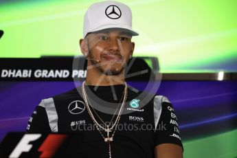 World © Octane Photographic Ltd. F1 FIA Driver Press Conference part2, Yas Marina circuit, Abu Dhabi. Thursday 24th November 2016. Mercedes AMG Petronas – Lewis Hamilton. Digital Ref :