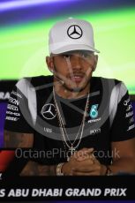 World © Octane Photographic Ltd. F1 FIA Driver Press Conference part2, Yas Marina circuit, Abu Dhabi. Thursday 24th November 2016. Mercedes AMG Petronas – Lewis Hamilton. Digital Ref :