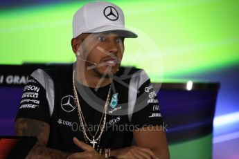 World © Octane Photographic Ltd. F1 FIA Driver Press Conference part2, Yas Marina circuit, Abu Dhabi. Thursday 24th November 2016. Mercedes AMG Petronas – Lewis Hamilton. Digital Ref :
