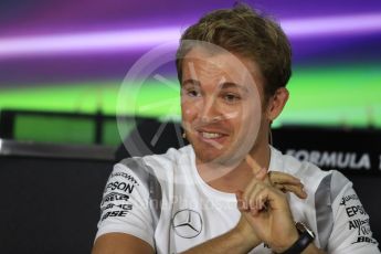 World © Octane Photographic Ltd. F1 FIA Driver Press Conference part2, Yas Marina circuit, Abu Dhabi. Thursday 24th November 2016. Mercedes AMG Petronas – Nico Rosberg . Digital Ref :