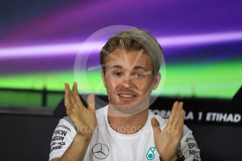 World © Octane Photographic Ltd. F1 FIA Driver Press Conference part2, Yas Marina circuit, Abu Dhabi. Thursday 24th November 2016. Mercedes AMG Petronas – Nico Rosberg . Digital Ref :