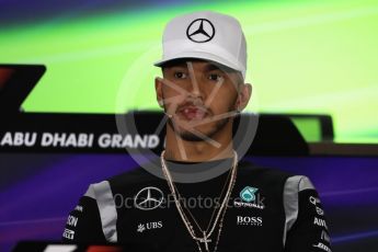 World © Octane Photographic Ltd. F1 FIA Driver Press Conference part2, Yas Marina circuit, Abu Dhabi. Thursday 24th November 2016. Mercedes AMG Petronas – Lewis Hamilton. Digital Ref :