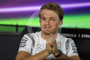 World © Octane Photographic Ltd. F1 FIA Driver Press Conference part2, Yas Marina circuit, Abu Dhabi. Thursday 24th November 2016. Mercedes AMG Petronas – Nico Rosberg . Digital Ref :