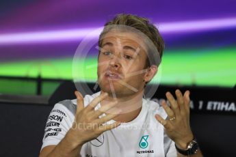 World © Octane Photographic Ltd. F1 FIA Driver Press Conference part2, Yas Marina circuit, Abu Dhabi. Thursday 24th November 2016. Mercedes AMG Petronas – Nico Rosberg . Digital Ref :