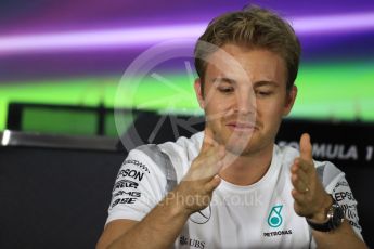 World © Octane Photographic Ltd. F1 FIA Driver Press Conference part2, Yas Marina circuit, Abu Dhabi. Thursday 24th November 2016. Mercedes AMG Petronas – Nico Rosberg . Digital Ref :