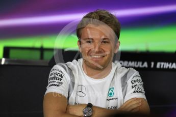 World © Octane Photographic Ltd. F1 FIA Driver Press Conference part2, Yas Marina circuit, Abu Dhabi. Thursday 24th November 2016. Mercedes AMG Petronas – Nico Rosberg . Digital Ref :