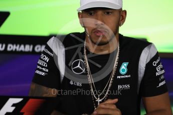 World © Octane Photographic Ltd. F1 FIA Driver Press Conference part2, Yas Marina circuit, Abu Dhabi. Thursday 24th November 2016. Mercedes AMG Petronas – Lewis Hamilton. Digital Ref :