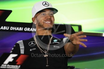 World © Octane Photographic Ltd. F1 FIA Driver Press Conference part2, Yas Marina circuit, Abu Dhabi. Thursday 24th November 2016. Mercedes AMG Petronas – Lewis Hamilton. Digital Ref :