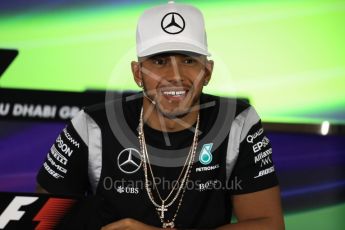 World © Octane Photographic Ltd. F1 FIA Driver Press Conference part2, Yas Marina circuit, Abu Dhabi. Thursday 24th November 2016. Mercedes AMG Petronas – Lewis Hamilton. Digital Ref :