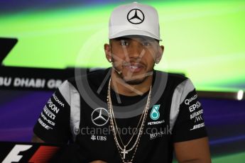 World © Octane Photographic Ltd. F1 FIA Driver Press Conference part2, Yas Marina circuit, Abu Dhabi. Thursday 24th November 2016. Mercedes AMG Petronas – Lewis Hamilton. Digital Ref :
