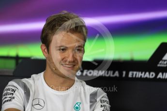 World © Octane Photographic Ltd. F1 FIA Driver Press Conference part2, Yas Marina circuit, Abu Dhabi. Thursday 24th November 2016. Mercedes AMG Petronas – Nico Rosberg . Digital Ref :