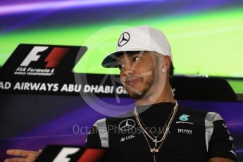 World © Octane Photographic Ltd. F1 FIA Driver Press Conference part2, Yas Marina circuit, Abu Dhabi. Thursday 24th November 2016. Mercedes AMG Petronas – Lewis Hamilton. Digital Ref :