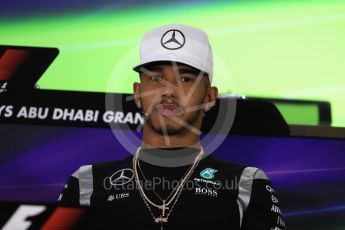 World © Octane Photographic Ltd. F1 FIA Driver Press Conference part2, Yas Marina circuit, Abu Dhabi. Thursday 24th November 2016. Mercedes AMG Petronas – Lewis Hamilton. Digital Ref :