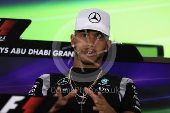 World © Octane Photographic Ltd. F1 FIA Driver Press Conference part2, Yas Marina circuit, Abu Dhabi. Thursday 24th November 2016. Mercedes AMG Petronas – Lewis Hamilton. Digital Ref :