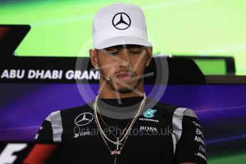 World © Octane Photographic Ltd. F1 FIA Driver Press Conference part2, Yas Marina circuit, Abu Dhabi. Thursday 24th November 2016. Mercedes AMG Petronas – Lewis Hamilton. Digital Ref :