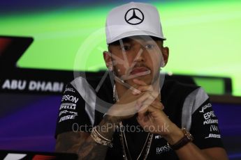 World © Octane Photographic Ltd. F1 FIA Driver Press Conference part2, Yas Marina circuit, Abu Dhabi. Thursday 24th November 2016. Mercedes AMG Petronas – Lewis Hamilton. Digital Ref :