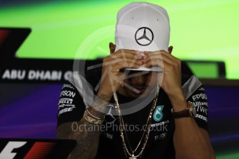 World © Octane Photographic Ltd. F1 FIA Driver Press Conference part2, Yas Marina circuit, Abu Dhabi. Thursday 24th November 2016. Mercedes AMG Petronas – Lewis Hamilton. Digital Ref :