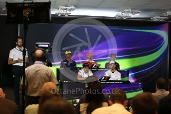 World © Octane Photographic Ltd. F1 FIA Driver Press Conference part1, Yas Marina circuit, Abu Dhabi. Thursday 24th November 2016. McLaren Honda – Jenson Button, Williams Martini Racing – Felipe Massa, Sauber F1 Team – Felipe Nasr, Scuderia Ferrari – Kimi Raikkonen and Red Bull Racing – Max Verstappen. Digital Ref :