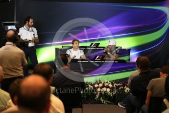 World © Octane Photographic Ltd. F1 FIA Driver Press Conference part2, Yas Marina circuit, Abu Dhabi. Thursday 24th November 2016. Mercedes AMG Petronas – Lewis Hamilton and Nico Rosberg . Digital Ref :