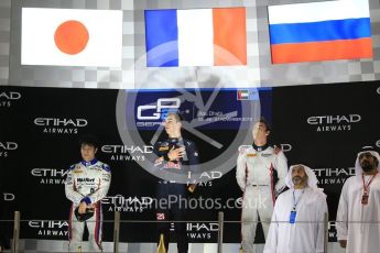 World © Octane Photographic Ltd. Prema Racing – Pierre Gasly, ART Grand Prix – Nobuharu Matsushita and Russian Time – Artem Markelov. Saturday 26th November 2016, GP2 Race 1, Yas Marina Circuit, Abu Dhabi. Digital Ref :